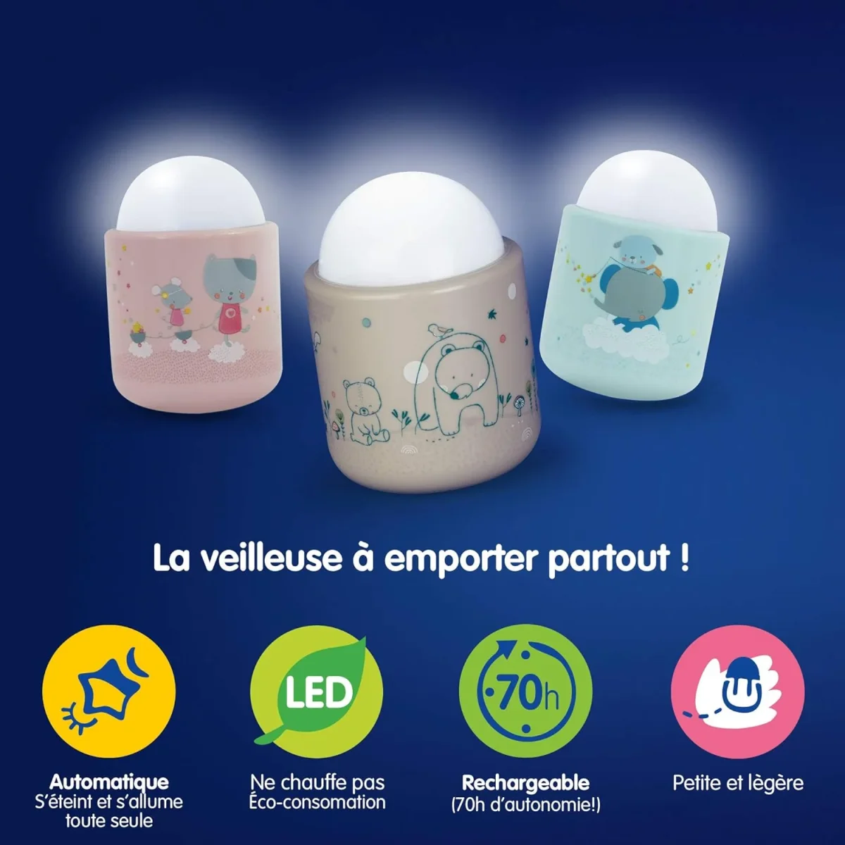 Veilleuse Nomade rechargeable - Boutique Bébé en Léa Ligne : Soins, Jouets et Articles Maison