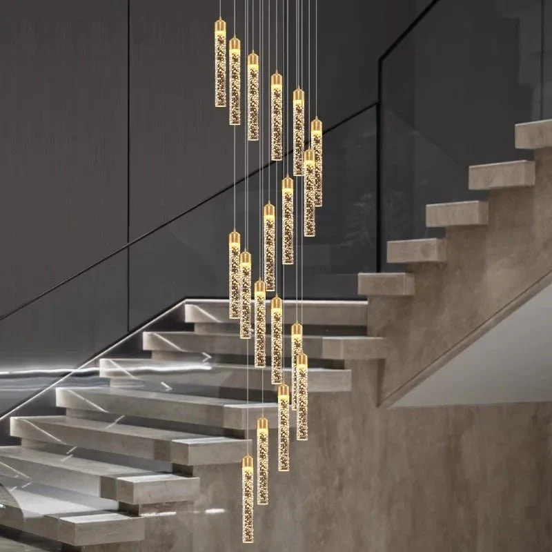 Lustre Escalier Moderne Suspendu Luxe | Edy - E-shop mondial – Produits durables, modernes et accessibles partout - escalier quart tournant escalier luxe e-shop produit