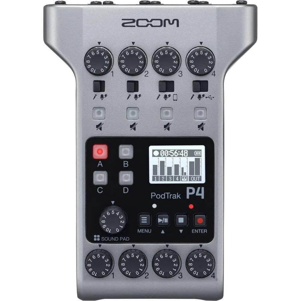 Enregistreur de podcast multipiste Technologie portable Zoom PodTrak P4 - Saldi Straordinari – Offerte Speciali Disponibili Adesso