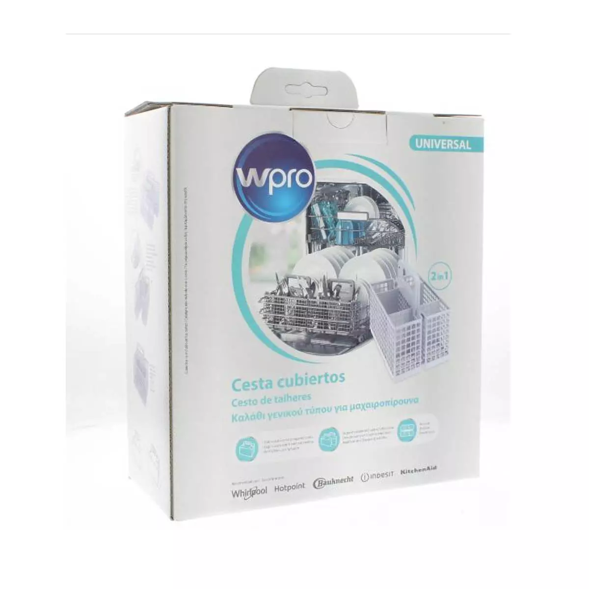 Panier pour lave-vaisselle à deux compartiments Wpro - Accessoires Électroménagers en Promotion : Tout pour Votre Maison à Moins Cher ! Panier de rangement pour armoire XL | WOP – Rotho