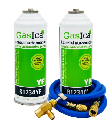 Pack gas refrigerante ecológico GASICA YF - R1234yf + manguera carga 1/4"x1/4" + válvula EconoSuperStore - Accessoires Électroménagers en Promotion : Tout pour Votre Maison à Moins Cher !