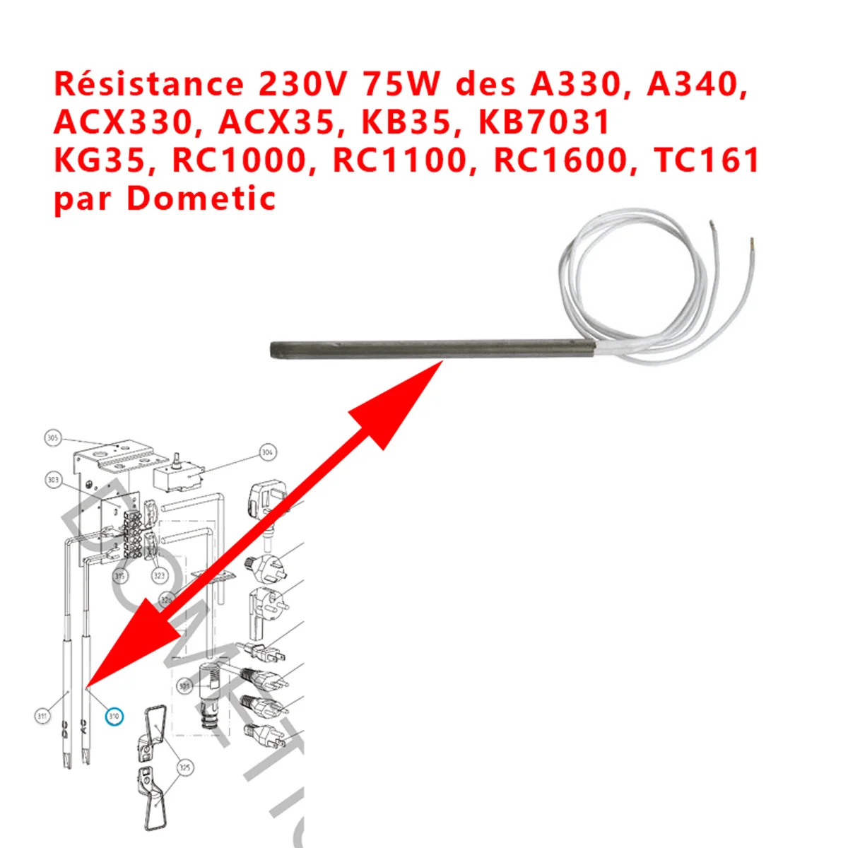 Résistance 230V 75W alimentation A330, A340, ACX330, ACX35, KB35, KB7031, KG35, RC1000, RC1100, RC1600, TC161 par Dometic - Accessoires Outdoor pour Plus de Liberté de Mouvement 047023 - Legrand] Alimentation redressée filtrée monophasée