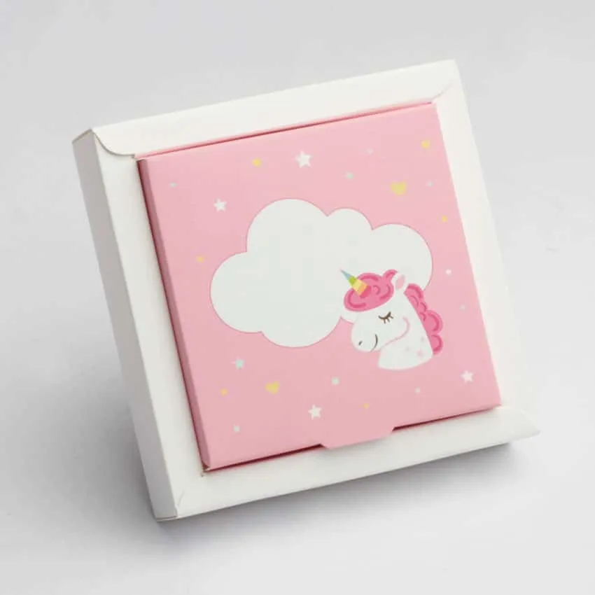 Boite dragées Licorne Rose Nina GM Lot ​Boulangerie Pâtisserie Pain Levain Viennoiseries