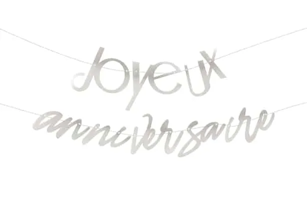 Banderole « Joyeux Anniversaire » – Argent - ​Boulangerie-Pâtisserie | Pain au Levain Recettes & Viennoiseries