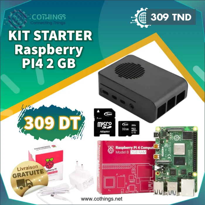 Raspberry PI 4 2GB Starter Kit - ​Drones Professionnels & Grand Public | Boutique Française​ - {'count': 1, 'name': 'Sales'}
