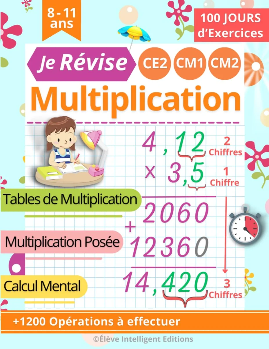Cahier Montessori : Révision de la Multiplication pour CE2, CM1 et CM2 - Vins Rouges Harmonieux pour Chaque Occasion - {'count': 2, 'name': 'Connaissances'}