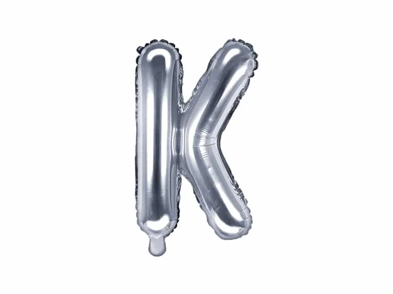 Ballon lettre K – Argent - ​Boulangerie-Pâtisserie | Pain au Levain & Viennoiseries​ - {'count': 1, 'name': 'image'}