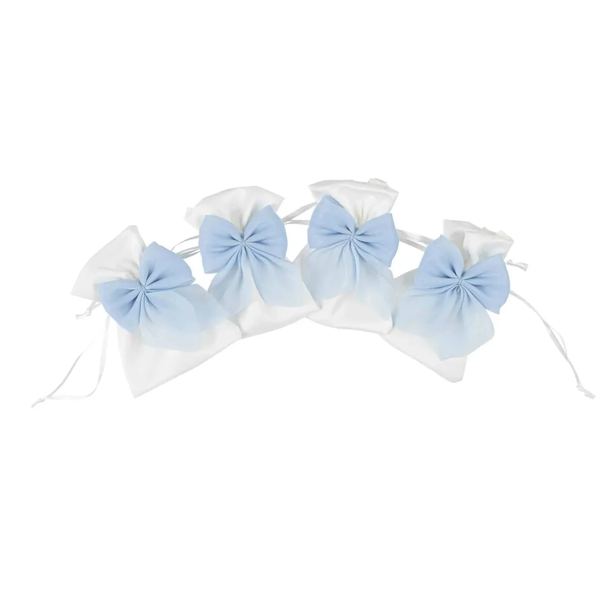 Pochon à dragées Pain satin – Noeud Bleu – Lot de 4 - ​Boulangerie-Pâtisserie | Pain au Levain & Viennoiseries