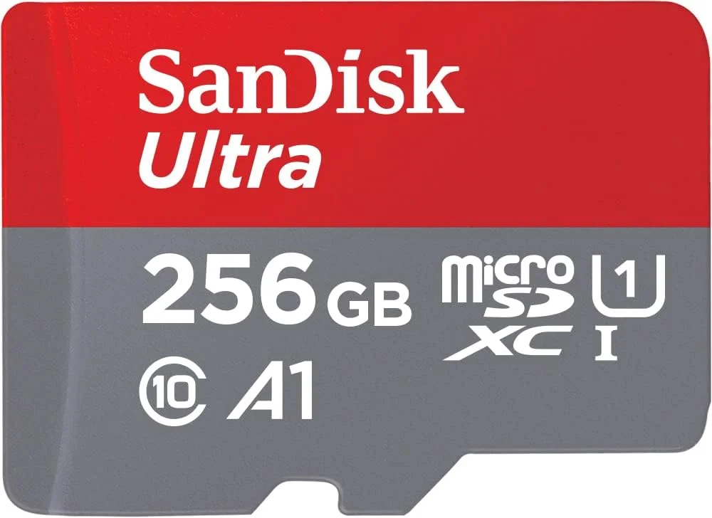 Carte Mémoire Ultra microSDXC UHS-I 256 Go + Adaptateur SD, avec jusqu’à 150 Mo/s – Classe 10 – U1 – homologuée A1 – SanDisk - Organisation de la maison avec des solutions de rangement Boîte de rangement Evoli Pokémon Ultra Pro 82 cartes