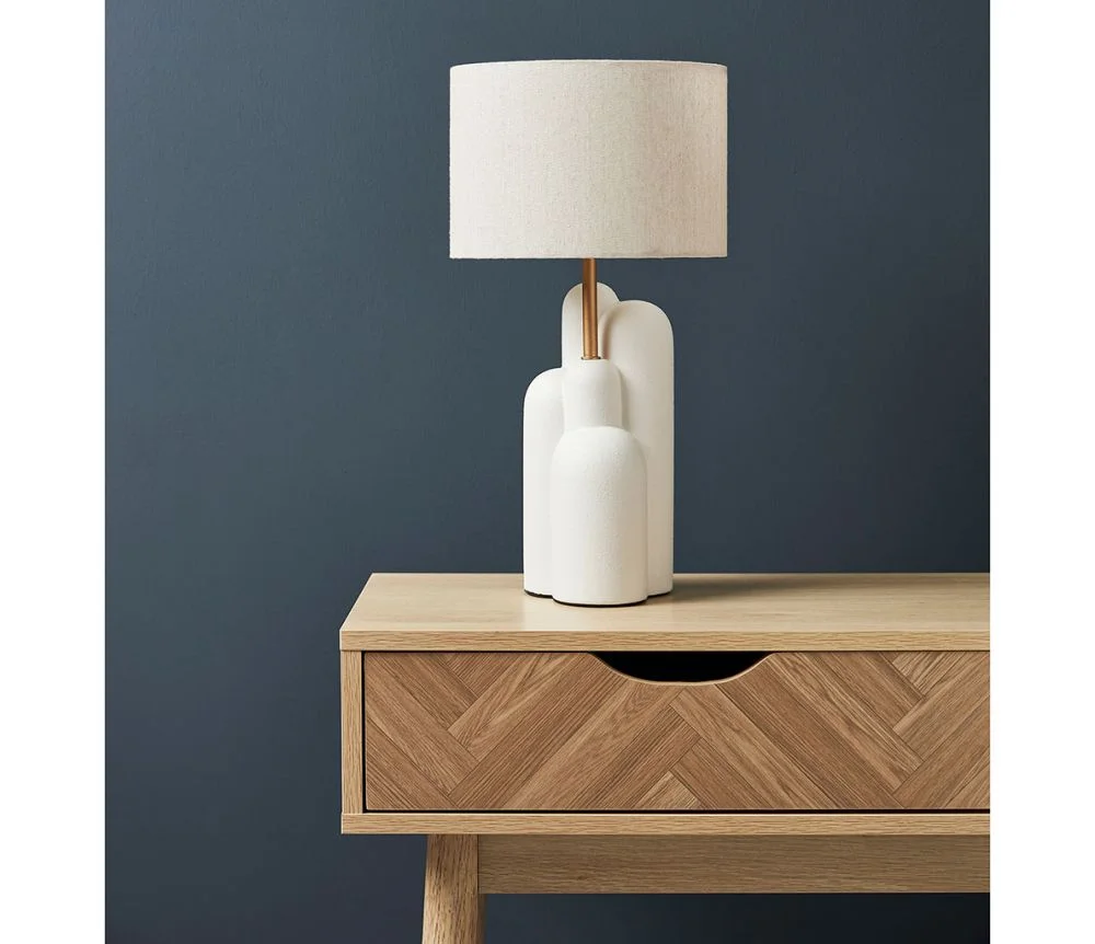Lampe céramique blanche design H43 Édition Limitée Art Table Française Promotion