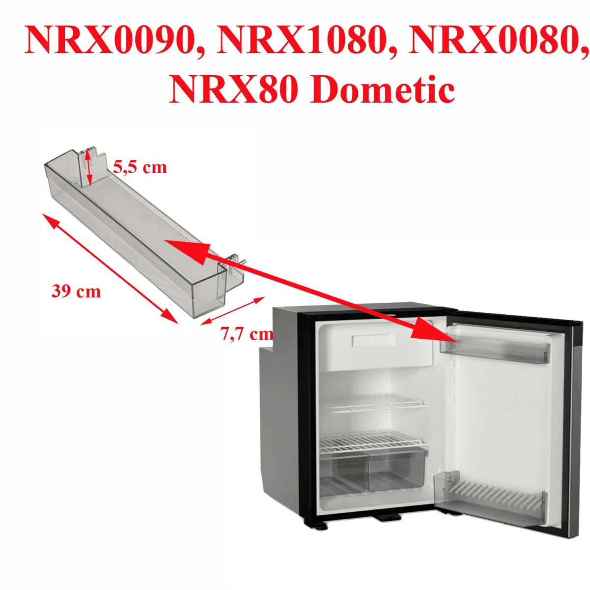 Dometic, balconnet haut pour réfrigérateurs: NRX0090, NRX1080, NRX0080, NRX80 Dometic - Accessoires Outdoor pour NRX0090 Plus de Liberté de Mouvement