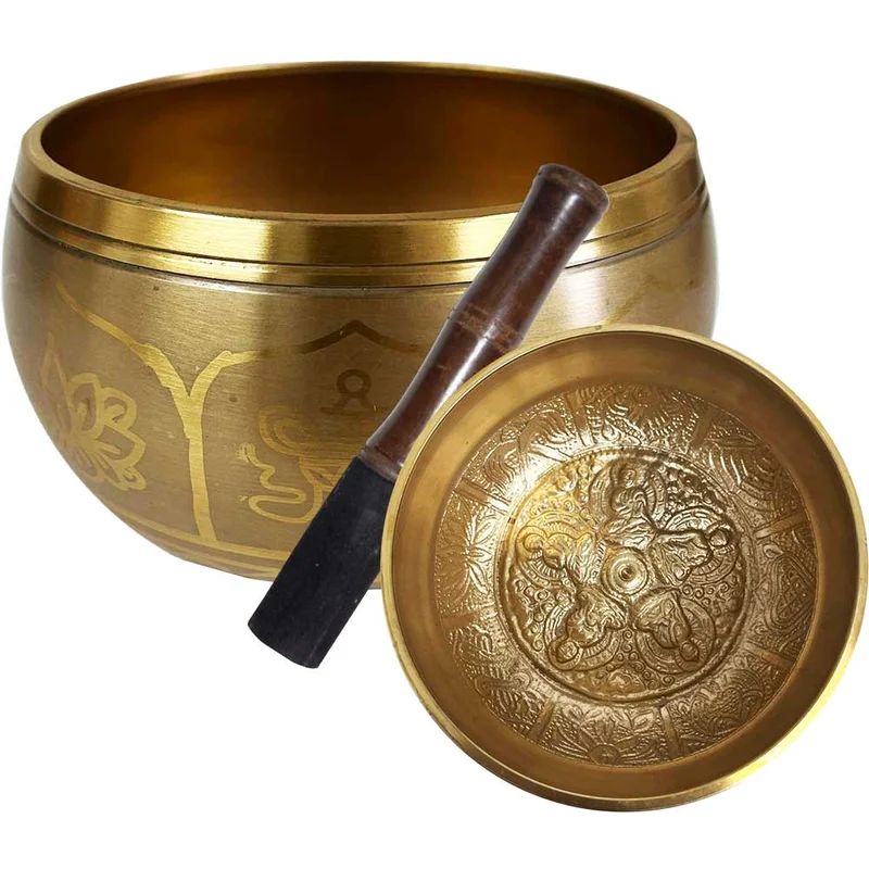 Gold Dhyani Buddhas Tibetan Singing Bowl Saldi Straordinari Offerte Speciali Disponibili Adesso