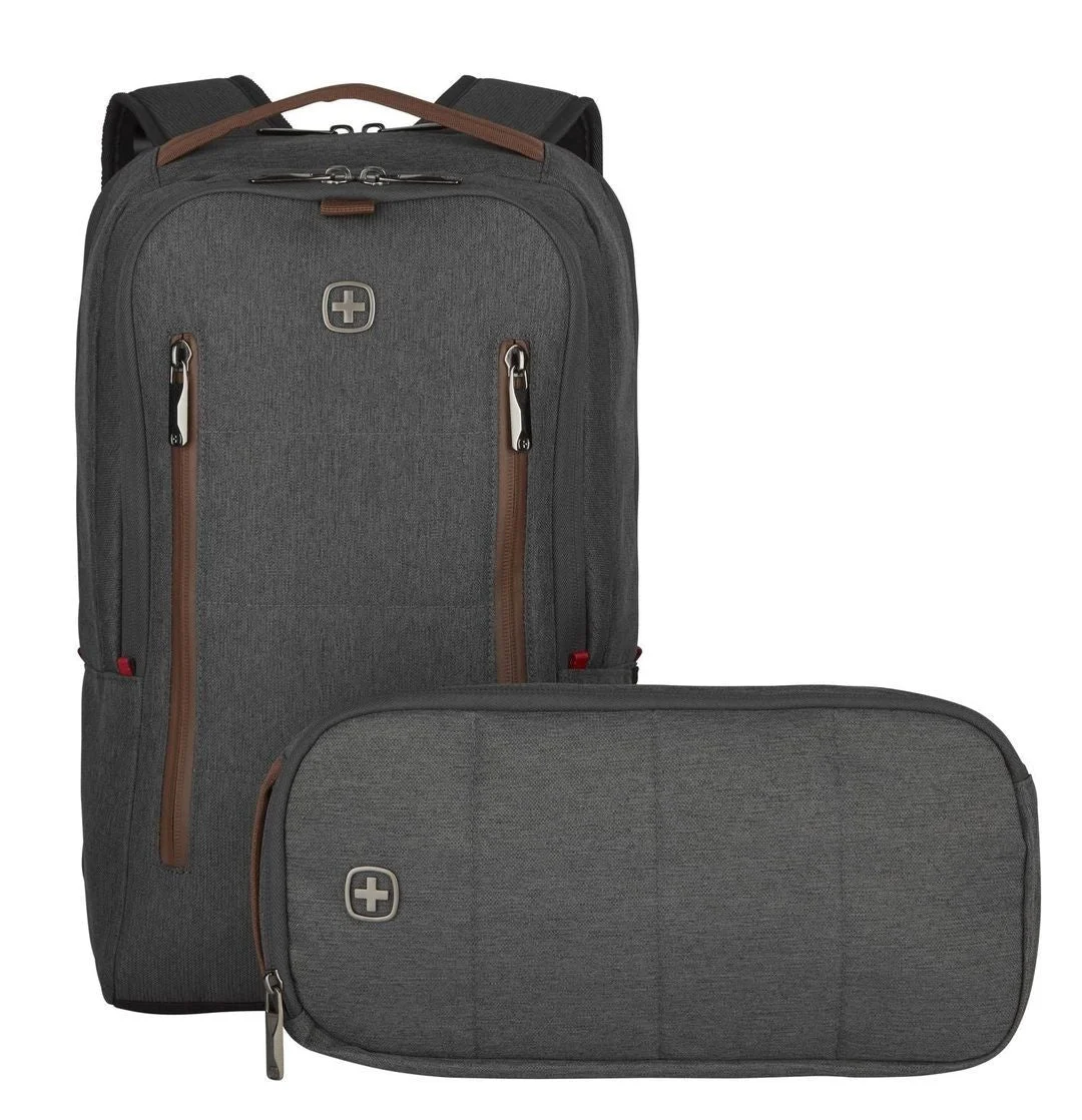 WENGER MOCHILA CITY UPGRADE 16" CON TIRA DE BANDOLERA Y BOLSO DE DÍA - Des Produits Outdoor Pensés pour Vos Aventures au Quotidien Bolso bandolera grande Emie de piel serraje con acabado de terciopelo
