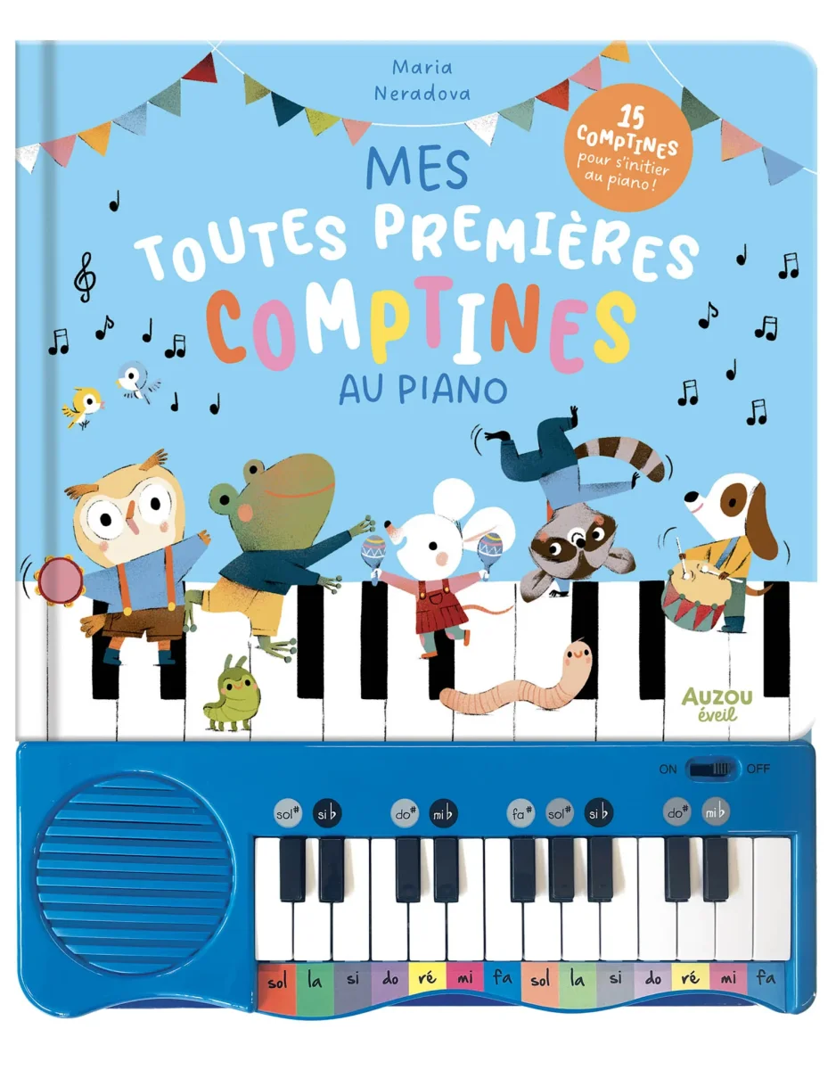 Livre Musical Premières Comptines Piano Auzou Boutique Maman Bébé Produits Essentiels Quotidien