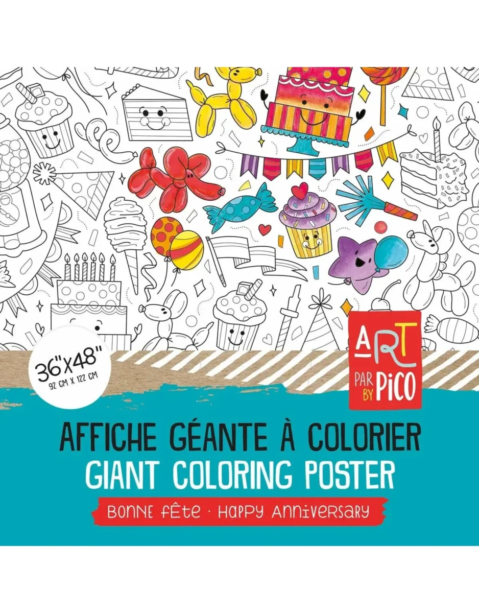 Coloriage Géant - Anniversaire - Pico - Boutique Maman & Bébé – Produits Essentiels au Quotidien Coloriage bébé hippopotame