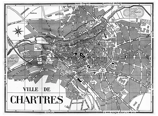 Plan de ville vintage de Chartres rendez-vous - Vins Rouges Harmonieux pour Chaque Occasion