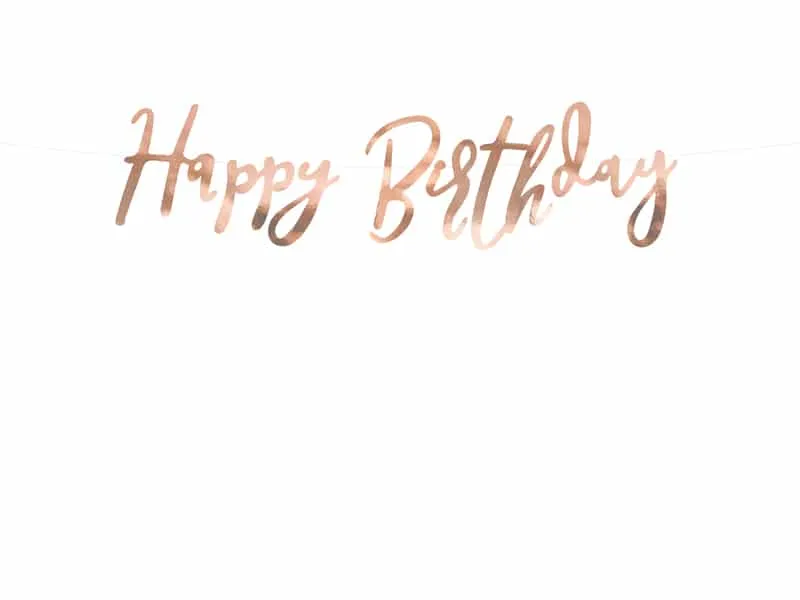 Guirlande Happy Birthday Rose Gold ​Boulangerie Pâtisserie Pain Levain Viennoiseries