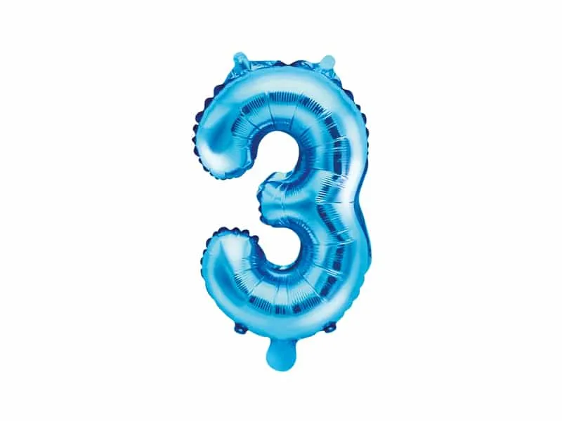Ballon chiffre fibres 3 – Bleu - ​Boulangerie-Pâtisserie | Pain au Levain & Viennoiseries