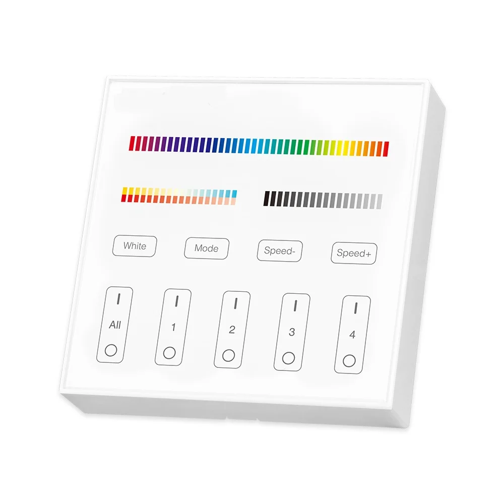 Télécommande murale / Panneau à distance à 4 zones (RGB+CCT) RF 2.4Ghz Blanc - Saldi Froid Straordinari – Offerte Speciali Disponibili Adesso