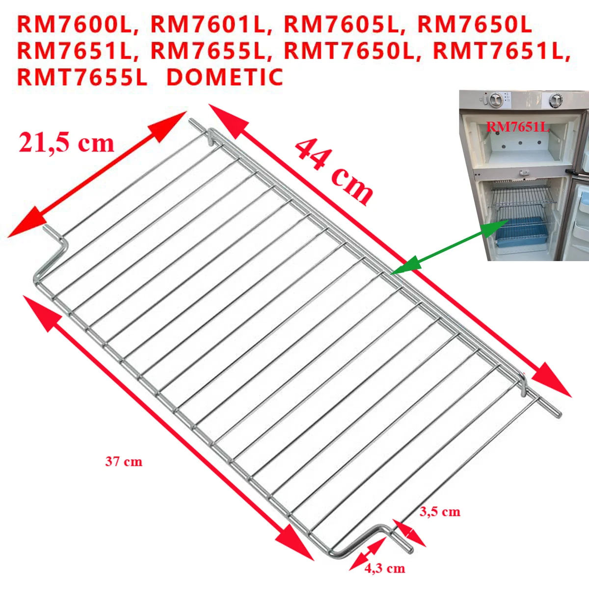 Dometic, RM76, RMT76, grille, étagère ou clayette des réfrigérateurs RM7600L, RM7601L, RM7605L, RM7650L, RM7651L, RM7655L, RMT7650L, RMT7651L, RMT7655L - Accessoires Outdoor pour Plus de Liberté de Mouvement - {'count': 1, 'name': 'SIBIR'}