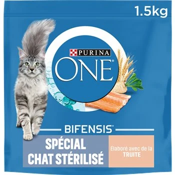 Croquettes chat Fabriquées Purina One Chat Stérilisé Truite/Blé-1.5kg - Saldi Straordinari – Offerte Speciali Disponibili Adesso
