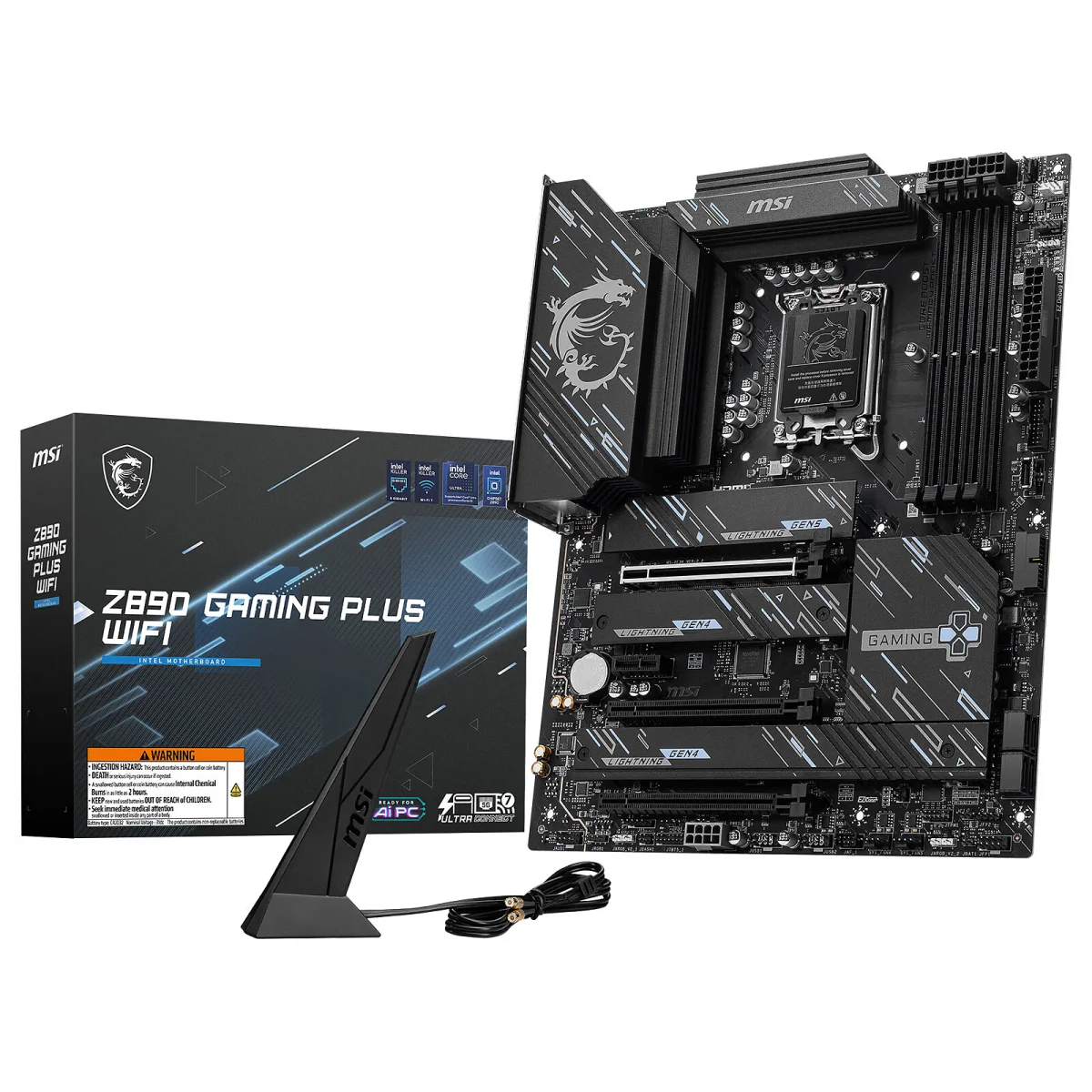 MSI Z890 GAMING PLUS WIFI – ATX SOCKET 1851 – Intel Z890 – 4X DDR5 – M.2 PCIE 5.0 – WI-FI 7 – LAN 5G - ​Drones Professionnels & Grand Public Streaming | Boutique Française