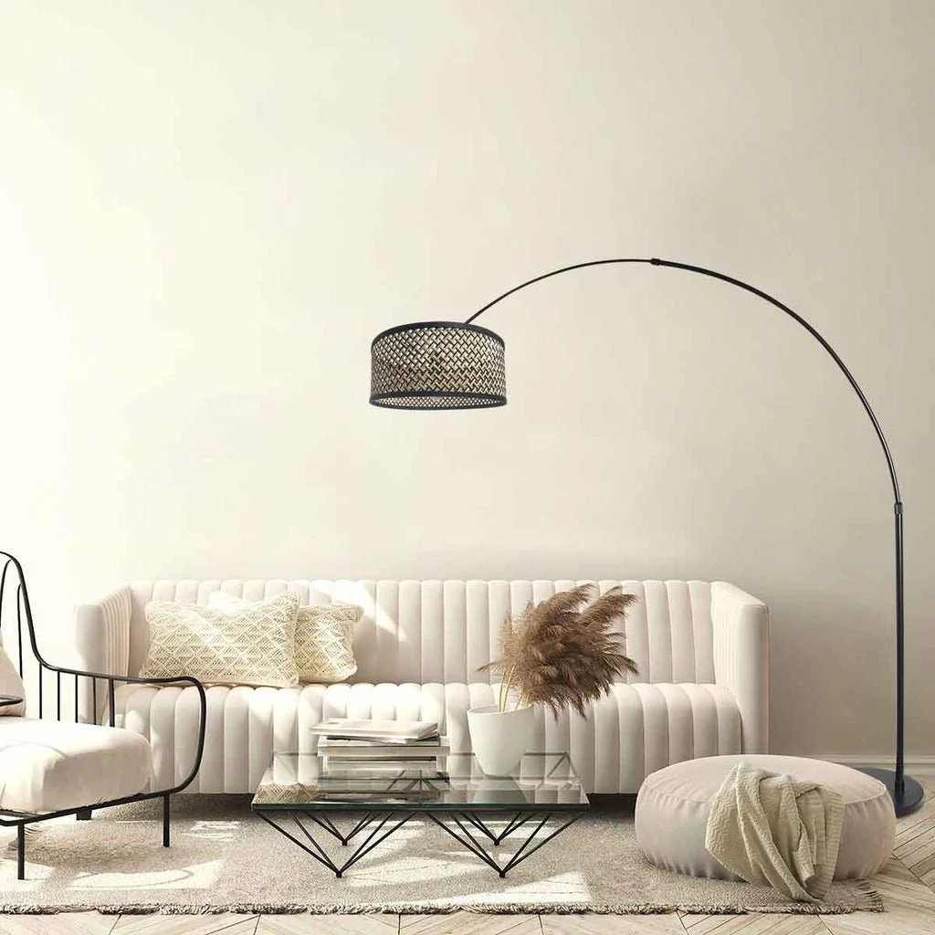 Lampadaire Bambou Noir Naturel | Zyla - E-shop mondial – Produits durables, modernes et accessibles partout - Lampadaire extérieur