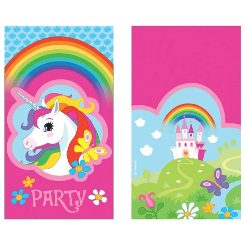 Lot de 8 cartes d'invitation Licorne Arc-en-ciel - Vins Rouges Harmonieux pour Chaque Occasion - {'count': 1, 'name': 'carton'}