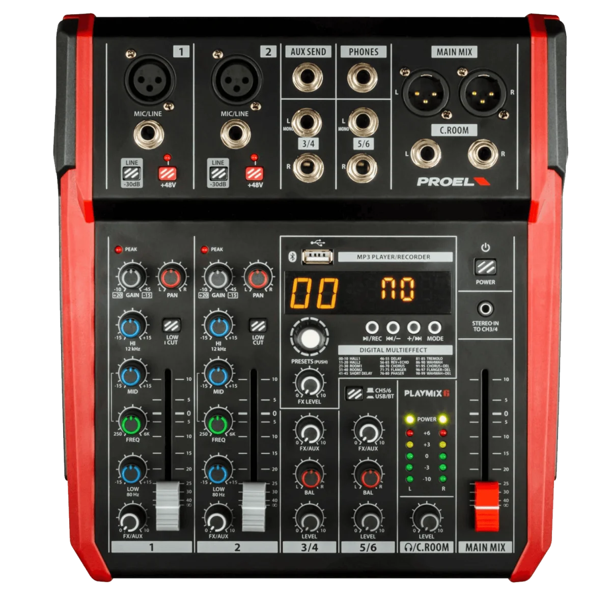 Mixer compatto PROEL PLAYMIX6 a 6 canali con lettore MP3 e Bluetooth - Éclairage de qualité avec frais de port offerts Éclairage Portuaire : on vous dit tout !