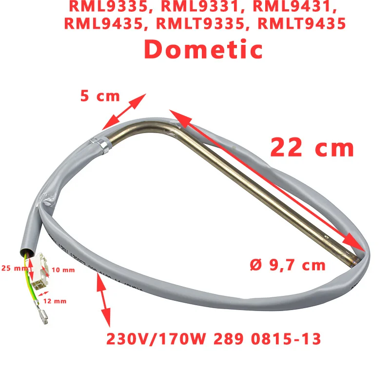 Dometic, elément chauffant 2890815-13 ou résistance 230V et 170W pour réfrigérateur RML9335, RML9331, RML9431, RML9435, RMLT9335, RMLT9435 – PAS DE DATE DE REAPPROVISIONNEMENT - Accessoires Outdoor pour Plus de Liberté de Mouvement Arthur Martin Réfrigérateur Combiné 302L Technologie