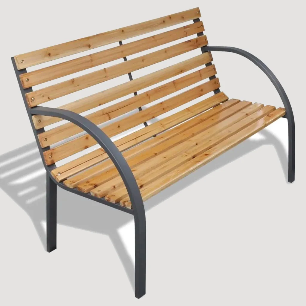 Banc industriel bois clair aluminium E-shop mondial Produits durables modernes accessibles