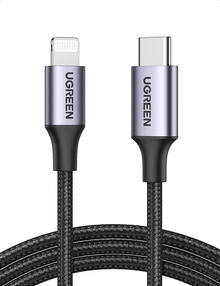 Câble chargeur rapide iPhone & iPad Certifié MFi 1M, Nylon Tressé, Noir – UGREEN 60759 - Organisation de la maison avec des solutions de rangement - {'count': 2, 'name': 'Câbles'}