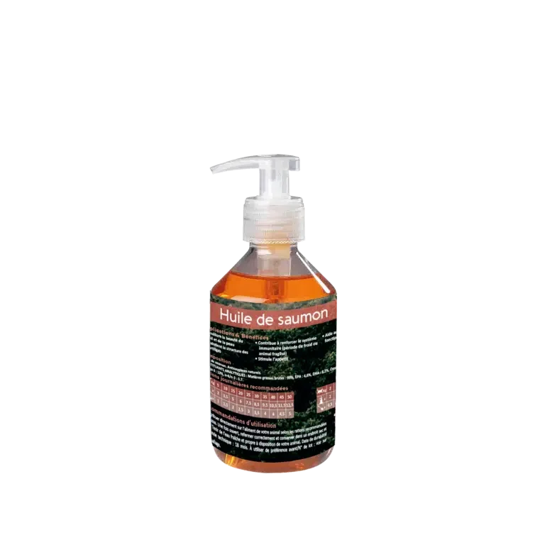 INNE huile de saumon 250 ml - E-shop mondial – Produits durables, modernes et accessibles partout Huile de saumon sauvage d'Alaska pour chien et chat - Hariet & Rosie
