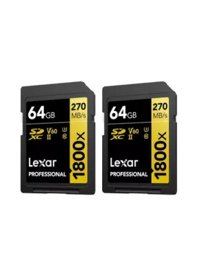 LEXAR SD PRO GOLD SERIES UHSII 64G V60 2 Cards PACK - ​Drones Professionnels & Grand Public | Boutique Française