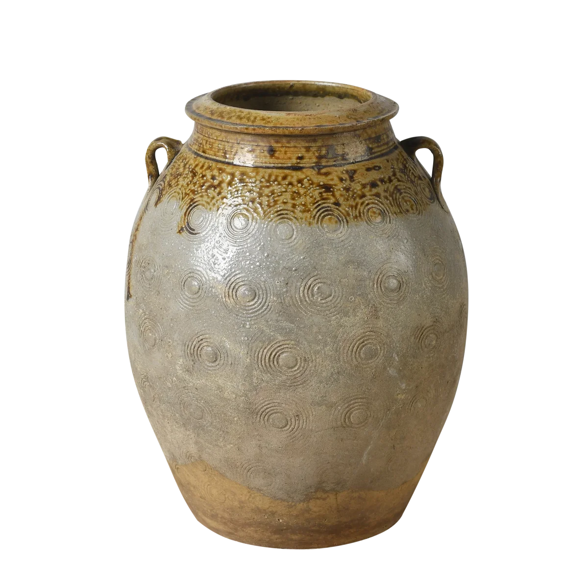 Zhenli – Pot ancien en grès à motifs concentriques n°10 - Univers maison et accessoires Bousquet utiles pour une vie simplifiée