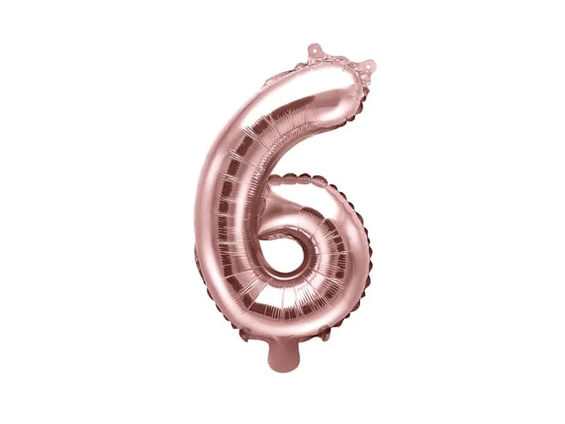 Ballon chiffre 6- Rose gold ​Boulangerie Pâtisserie Pain Levain Viennoiseries