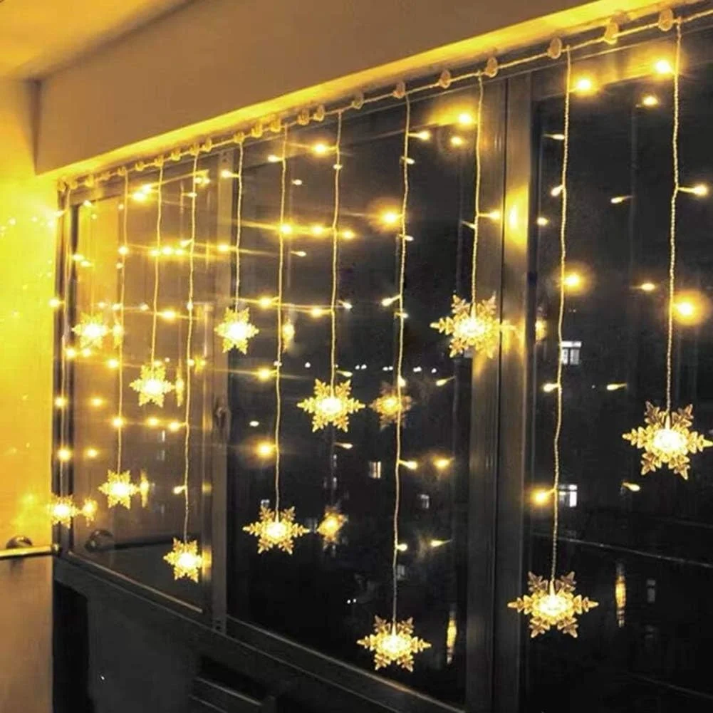 Klighten Rideau Lumineux Flocon de Neige, 3.5M Guirlandes Lumineuses 96 LED 8 Modes d’Eclairage, Decoration de Fenêtre, Noël, - Édition Limitée – L’Art de la Table Française en Promotion ! - {'count': 1, 'name': 'secteur|Eclairage'}
