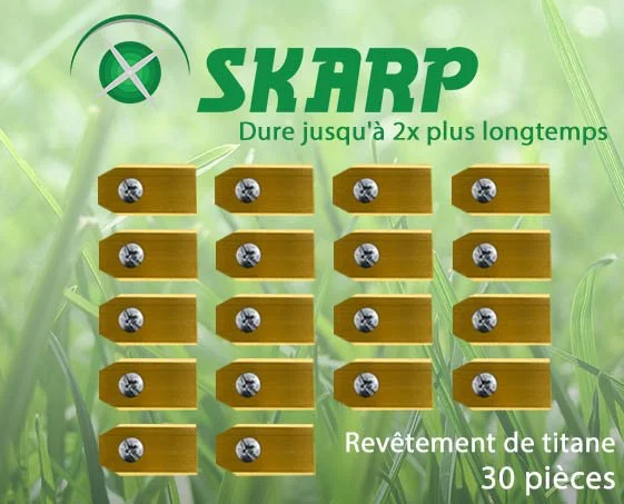 Lames de robot tondeuse Skarp pour Greenworks – Set de 30 - Offre limitée dans le temps ⏳ Ne tardez pas à commander ! Lames de robot tondeuse Skarp pour Ferrex R800 Easy - Set de 9