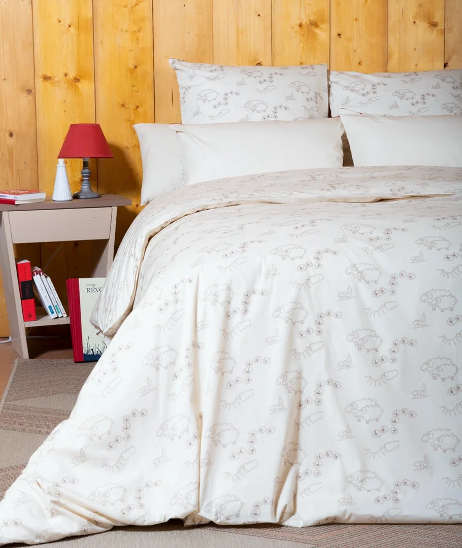 Housse de couette en coton biologique - Vins Rouges Harmonieux pour Chaque Occasion Housse de couette coton - Beige - Ficelle 3S. x Tertio | 3 SUISSES