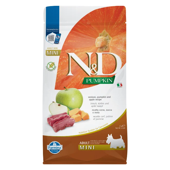 Nourriture pour chiens Farmina N&d Citrouille Sans Grains Cerf & Pomme Mini - Saldi Straordinari – Offerte Speciali Disponibili Adesso Nourriture sans grains déshydratée au poisson pour chien