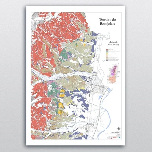 Carte des sols « Autour du Mont Brouilly » - Vins Rouges Harmonieux pour Chaque Occasion - Des sols agricoles
