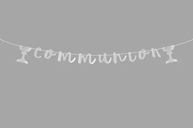 Guirlande « Communion » AVEC calice – Argent - ​Boulangerie-Pâtisserie | Pain au Levain & Viennoiseries​ - {'count': 1, 'name': 'symboles'}