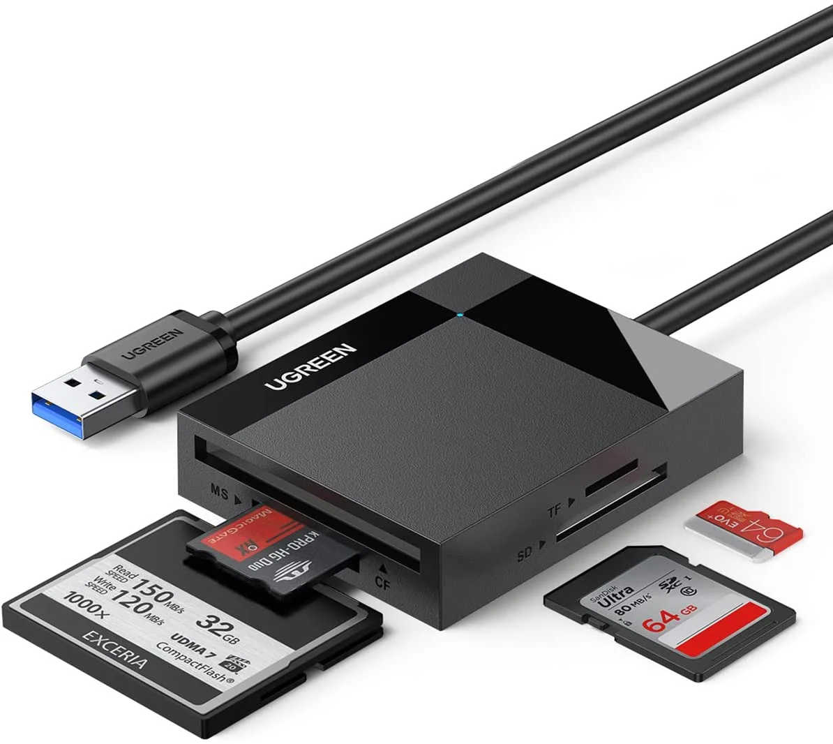 Lecteur de carte SD 4 en 1 Usb 3.0 SD TF CF MS – Ugreen - Organisation de la maison avec des solutions de rangement UGREEN Lecteur de Carte SD USB C et USB 3.0 2 en 1 Card Reader (SD 3.0) |  170MB/s Aluminium Adaptateur Carte SD Compatible avec MacBook iPad Pro Air  iPhone 18 Pro