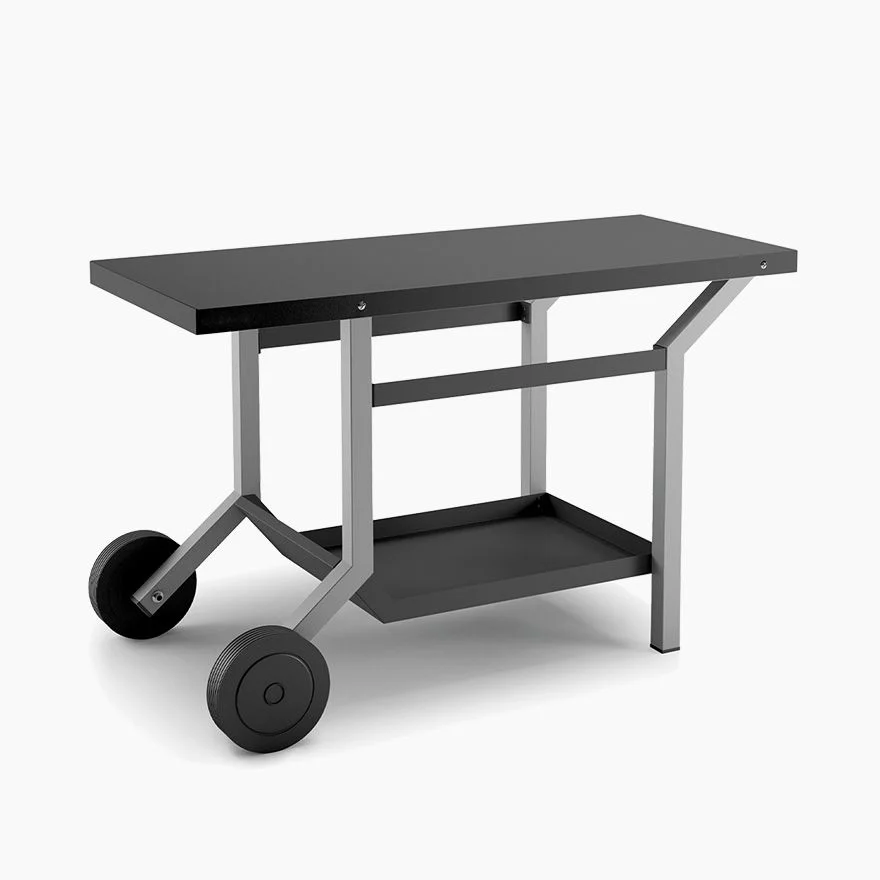 Table roulante acier noir et gris clair – Forge Adour - Équipements Outdoor pour Activités en Pleine Nature - {'count': 1, 'name': 'orage'}