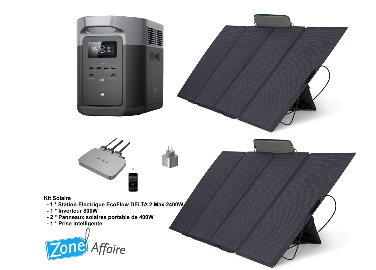 Kit solaire 2400W, 2048Wh – Ecoflow - Organisation de Atelier la maison avec des solutions de rangement