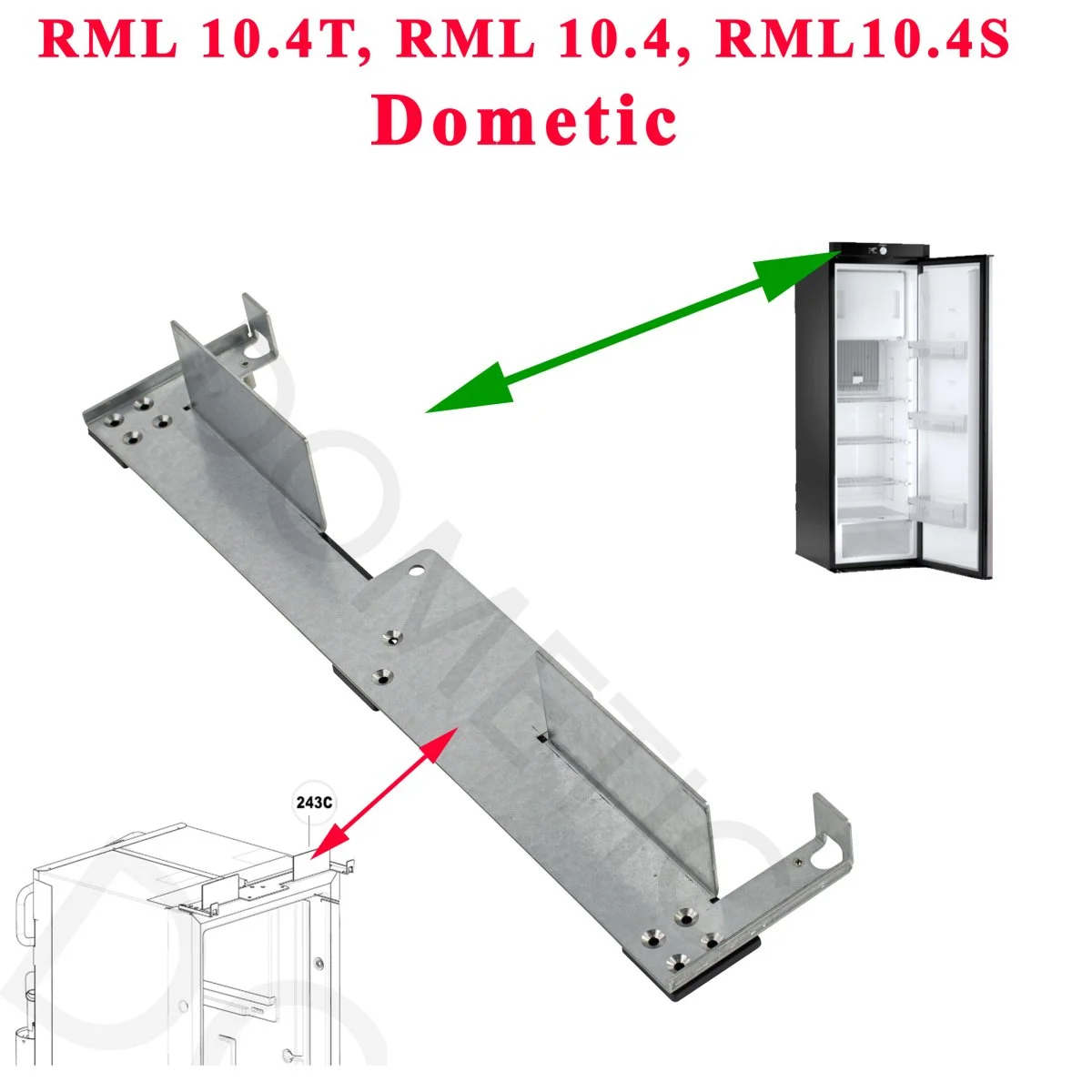 Dometic, Plaque fixation haut pour écrans RML10.4 - Accessoires Outdoor pour Plus de Liberté de Mouvement