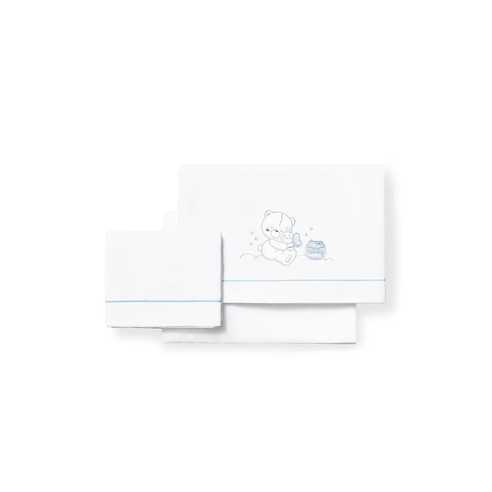 Interbaby Parure lit 60×120 blanc pièces Édition Limitée Art Table Française Promotion