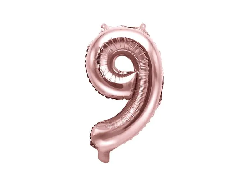 Ballon chiffre 9- Rose gold ​Boulangerie Pâtisserie Pain Levain Viennoiseries
