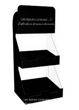 Présentoir de comptoir en carton 47.6*18.2*21.4cm - ​Boulangerie-Pâtisserie | Pain au Levain & Viennoiseries​ Vitrine à pain et viennoiserie 1,3m x 0.80m avec éclairage