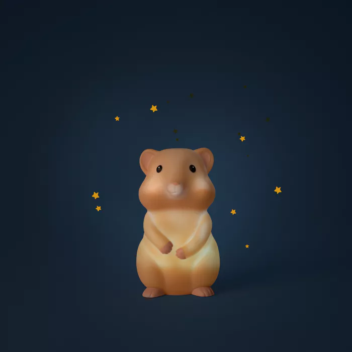VEILLEUSE HAMSTER (USB) "PUCE ET PILOU" - Cartes Boutique Maman & Bébé – Produits Essentiels au Quotidien
